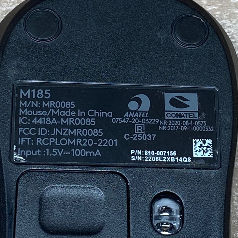 Logitech M185 Wireless Optical Mouse Black Gray MR0085 810-007156 NO USB‎ DONGLE - Picture 5 of 6